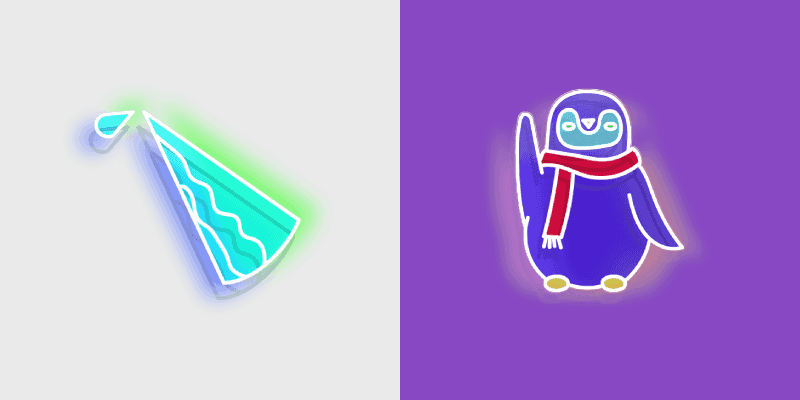 Neon Penguin Frenzy Cursor Pack