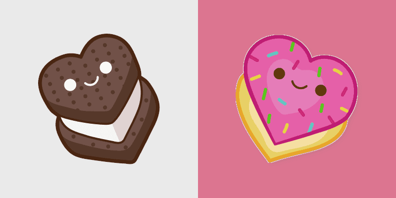 Cute Heart Cursor Pack - Oreo & Donut