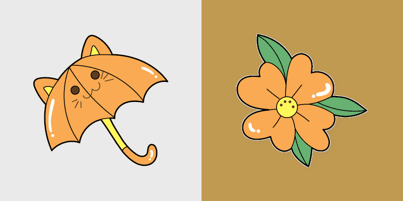 Cute Cursor Pack - VSCO Girl Cat Umbrella and Flower