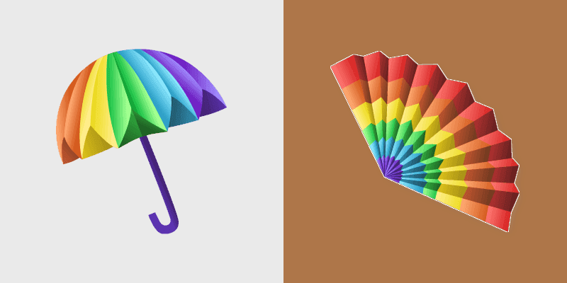 Cute Cursor Rainbow Umbrella Pack