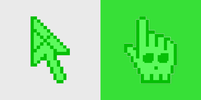 Vibrant Green Skull Custom Cursor