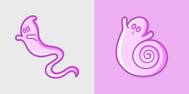 Cute Long Tail Ghost Custom Cursor Pack