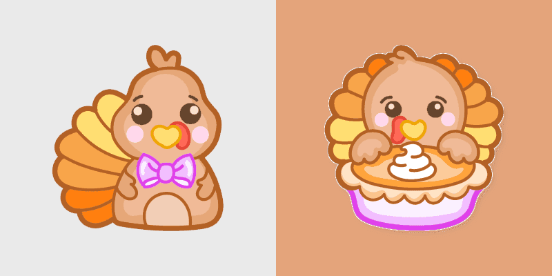 Cute Cursor Pack - Turkey & Pie Delight