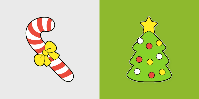 VSCO Girl Custom Cursor Pack - Christmas Tree & Candy Cane