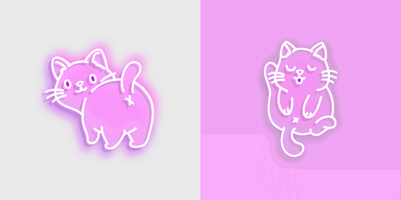 Neon Cute Cat Cursor Pack
