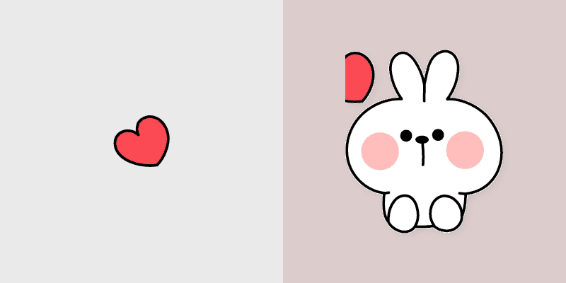 Cute Rabbit in Love Custom Cursor Pack