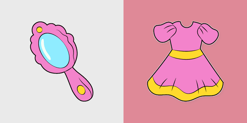 Custom Cursor Pack - Princess Mirror & Pink Dress