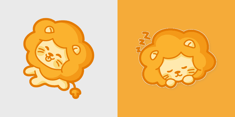 Cute Cursor Pack - Sleepy Lion
