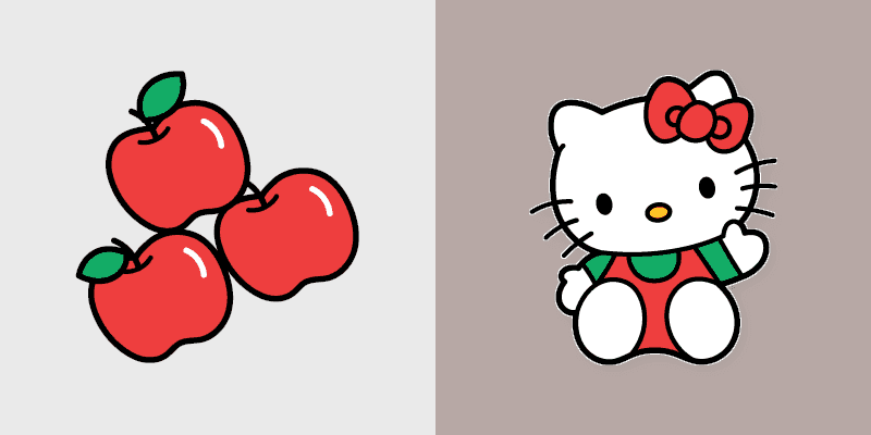 Cute Cursor Pack - Hello Kitty & Red Apples