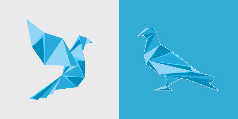 Custom Cursor Pack - Blue Origami Pigeon