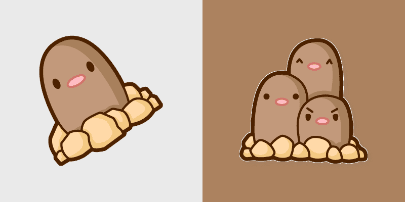 Pokemon Diglett and Dugtrio