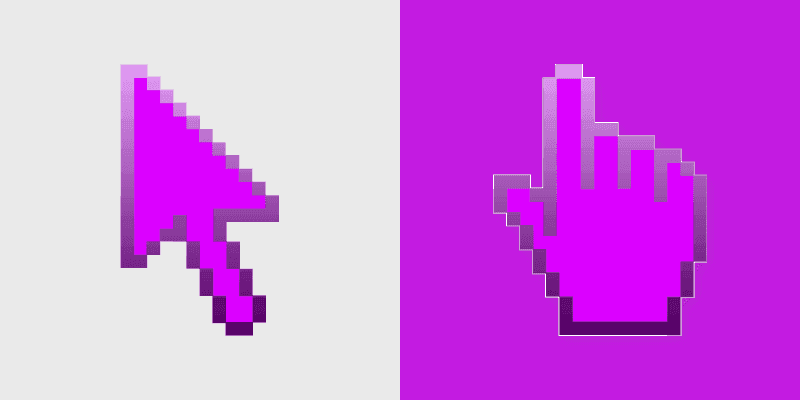 Cute Cursor Pack with Fuchsia Pixel