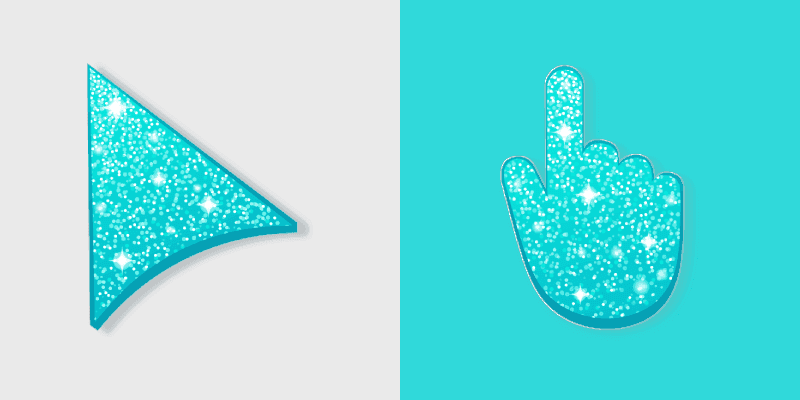 Custom Cursor Pack - Turquoise Glitter