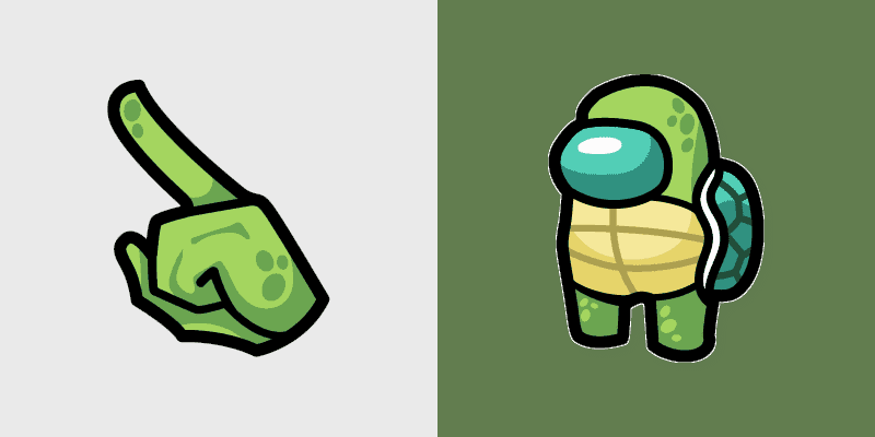 Cute Cursor Pack - Among Us Green Turtle