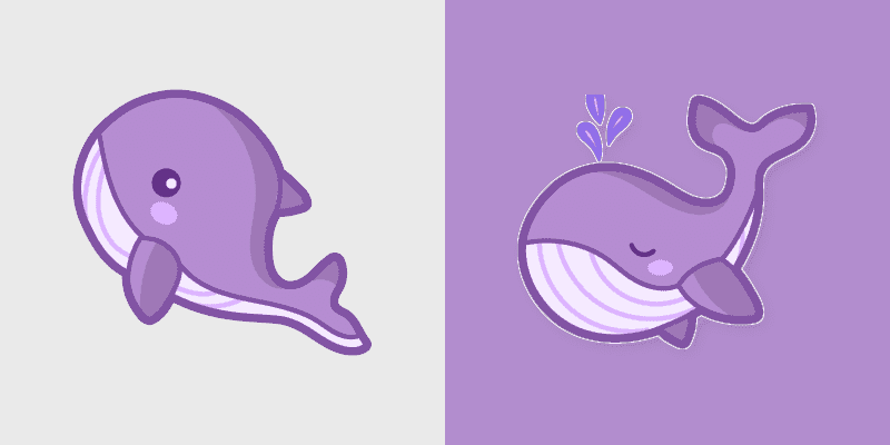 Adorable Purple Whale Custom Cursor Pack