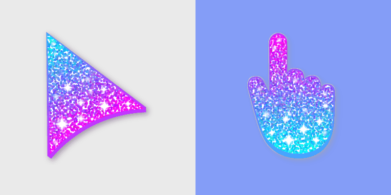 Custom Cursor Pack - Blue & Pink Glitter
