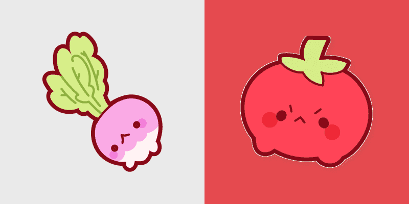 Cute Cursor Pack - Radish & Tomato Delight