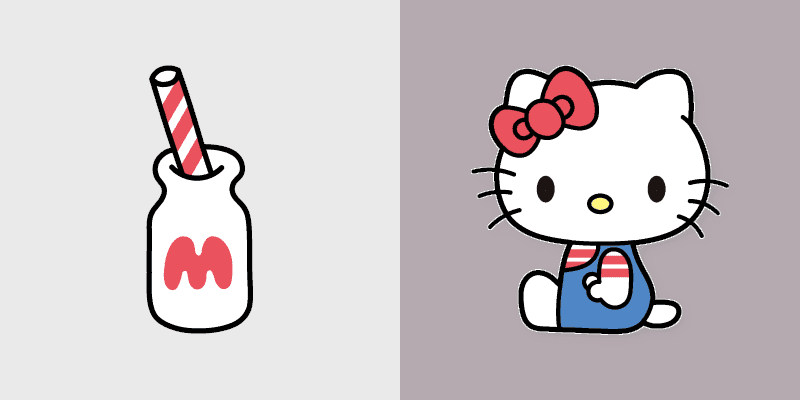 Hello Kitty & Milk Custom Cursor Pack