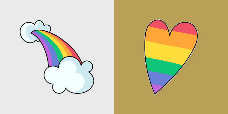 Cute Cursor Pack - Rainbow Clouds & Heart for VSCO Girls