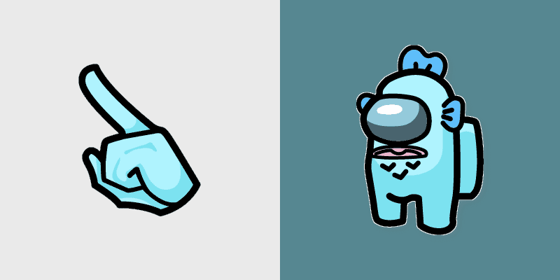 Custom Cursor Pack - Among Us Hangyodon Teal