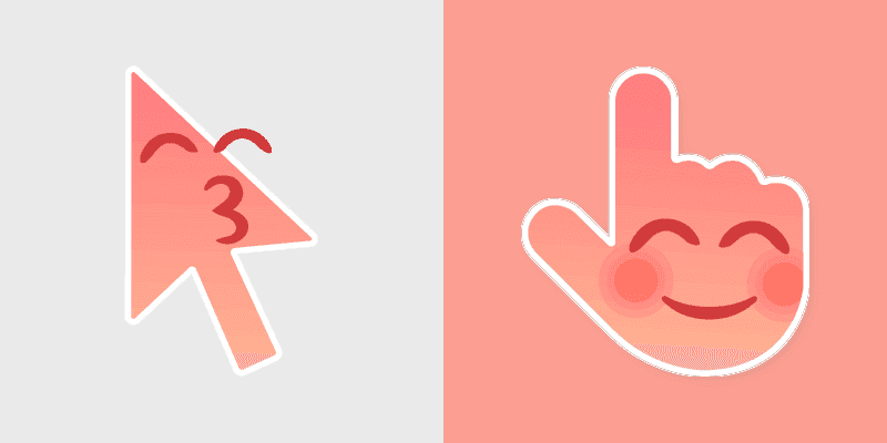 Lovely Cursor Pack - Smiley with Kisses