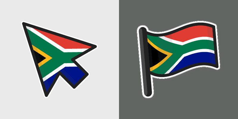 South Africa Flag Cute Mouse Cursor Pack
