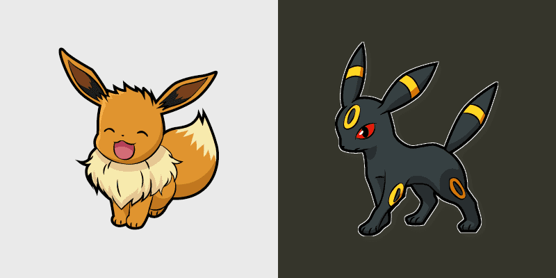 Eevee and Umbreon
