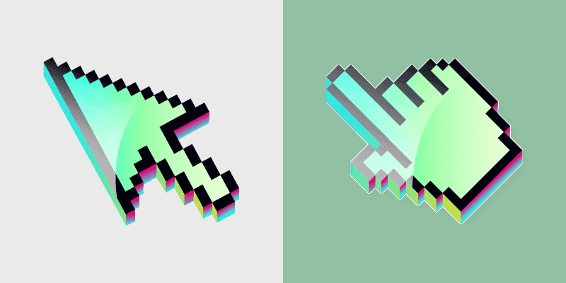 Cute Cursor Pack - Modern Green Pixel