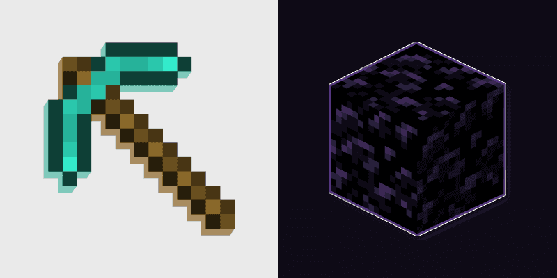 Cute Cursor Pack: Minecraft Diamond & Obsidian