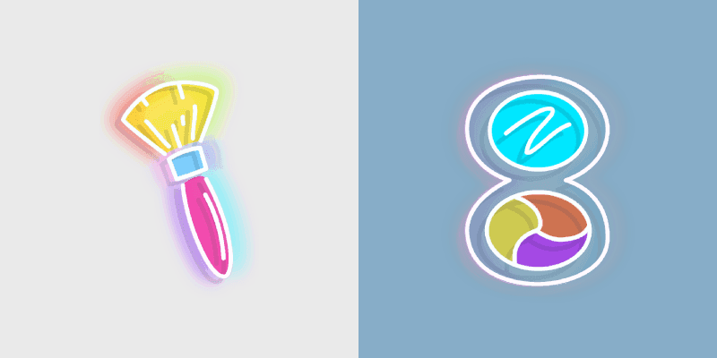 Cute Cursor Pack - Neon Makeup Brush & Mirror