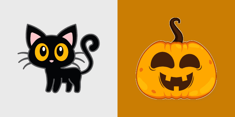Black Cat & Jack o Lantern