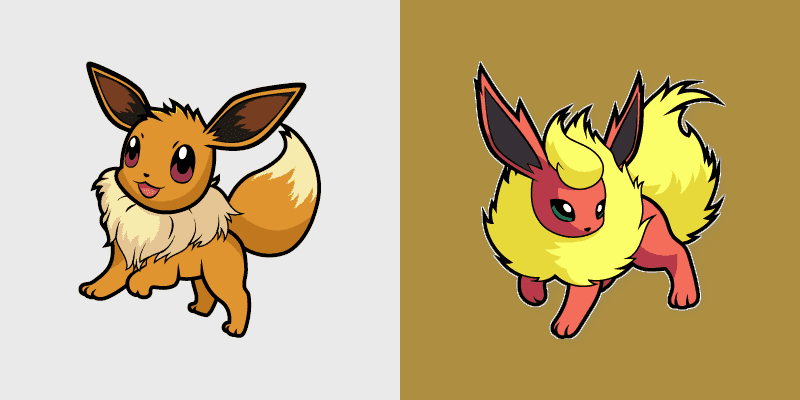 Eevee and Flareon