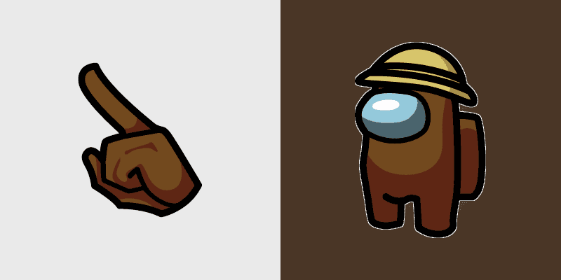 Custom Cute Cursor Pack - Among Us Brown Straw Hat