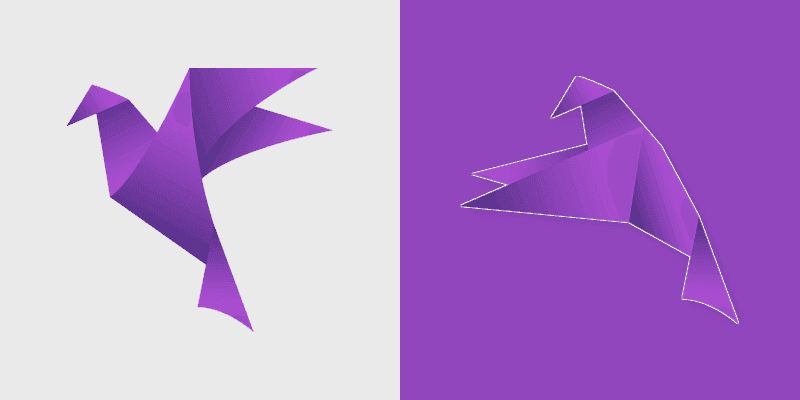 Purple Origami Bird