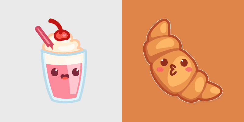 Cute Cursor Pack: Croissant & Milkshake