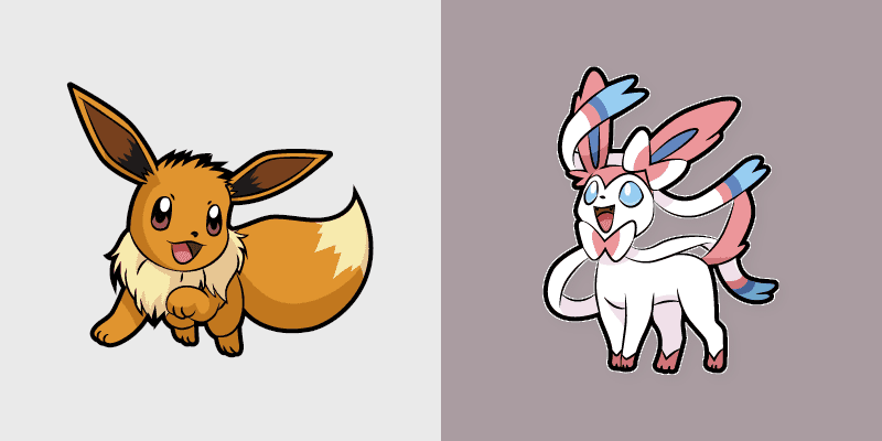 Eevee and Sylveon