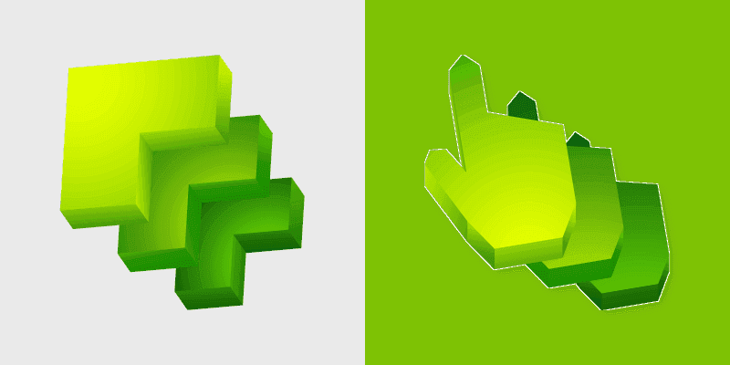 Cute Green Abstract Cursor Pack