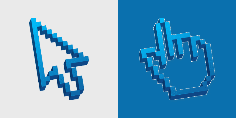 Cute Cursor Pack - Transparent Blue Pixel