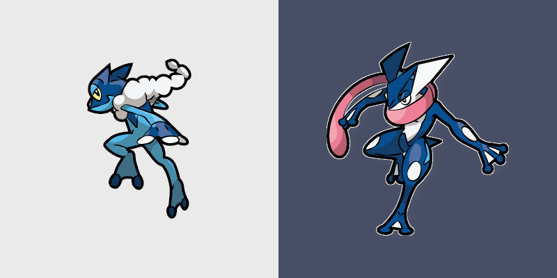 Frogadier and Greninja