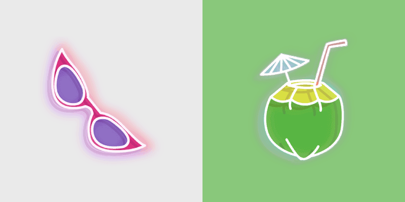 Vibrant Cursor Pack - Sun, Sunglasses & Coconut