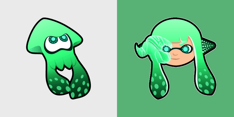 Custom Cute Splatoon Agent Mouse Cursor Pack