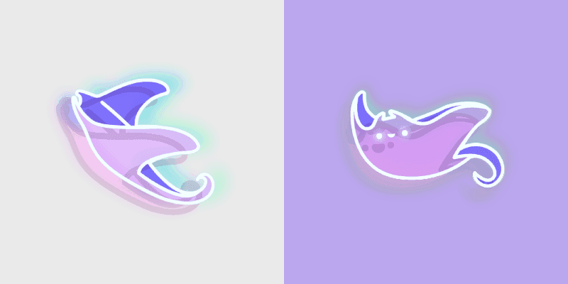Cute Cursor Pack - Neon Stingray