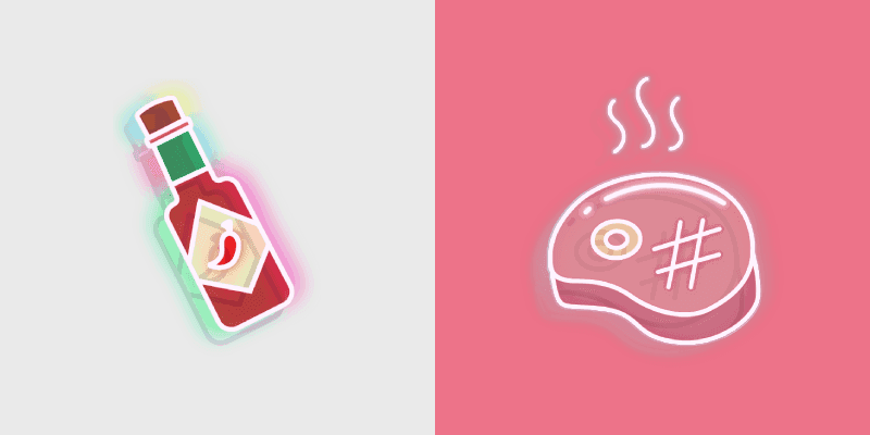 Custom Cursor Pack - Neon Steak & Sauce