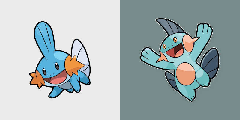 Mudkip and Marshtomp