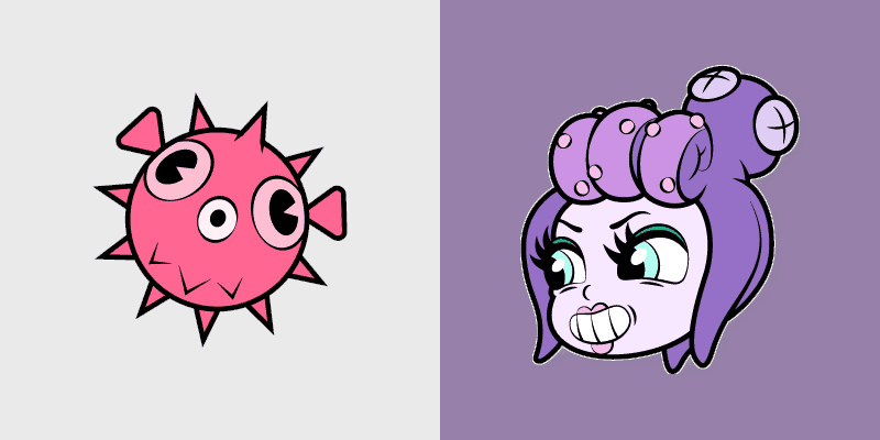 Cuphead Mermaid Gorgon Cute Cursor Pack