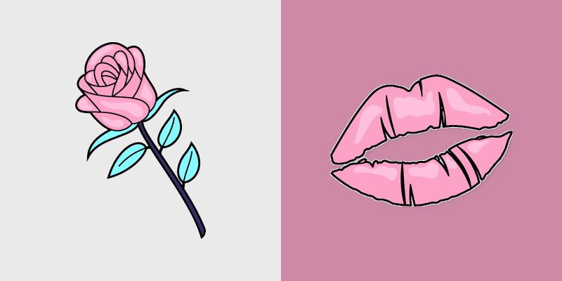 Custom Cute Rose and Kiss Mouse Cursor Pack