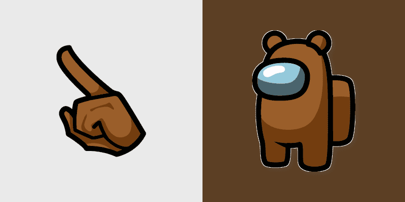 Cute Cursor Pack - Among Us Brown Bear