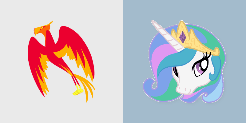 Cute Cursor Pack - My Little Pony Princess Celestia & Philomena