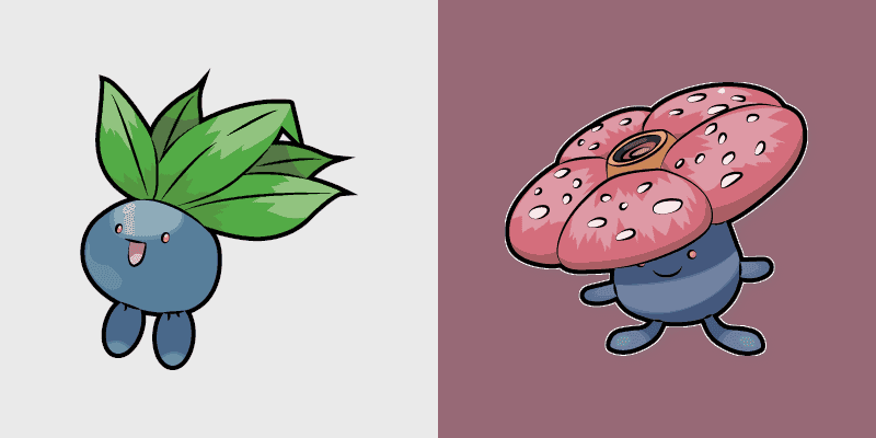 Cute Cursor Pack: Pokemon Oddish & Vileplume