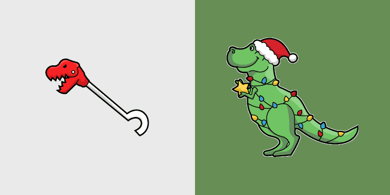 Cute Cursor Pack - Christmas T-Rex Santa